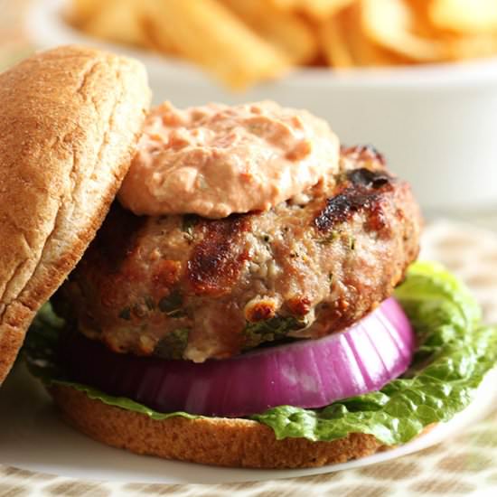 Spinach and Feta Turkey Burgers