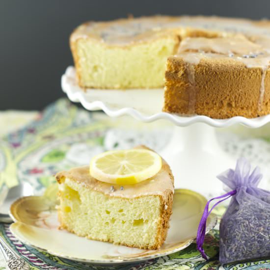 Lemon Lavender Chiffon Cake