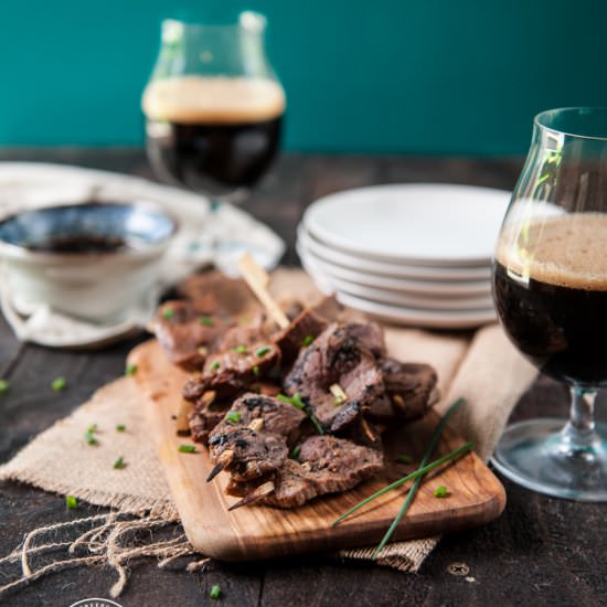 Thai Chili Stout Beef Skewers