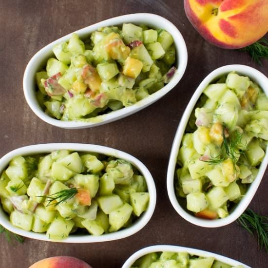 Cucumber Avocado & Peach Salad