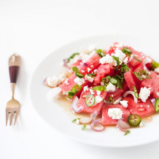 Spicy Watermelon Feta Salad