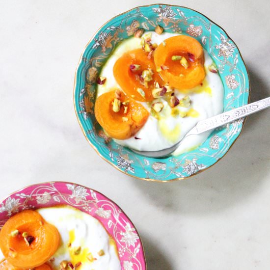 Saffron Poached Apricots