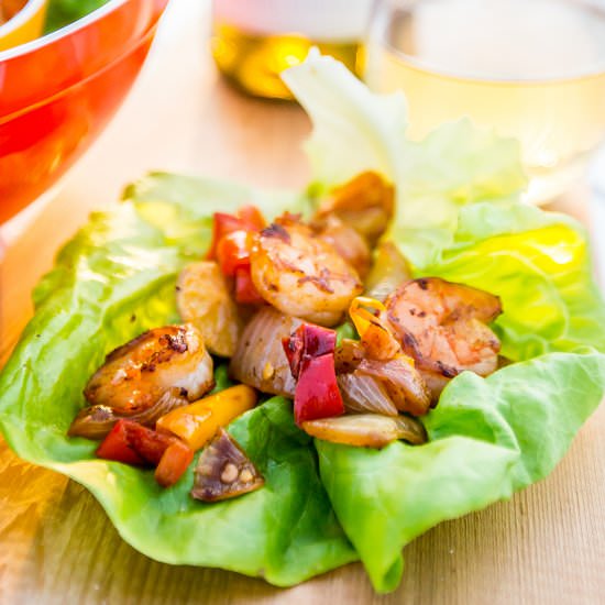 Shrimp Fajita Lettuce Wraps