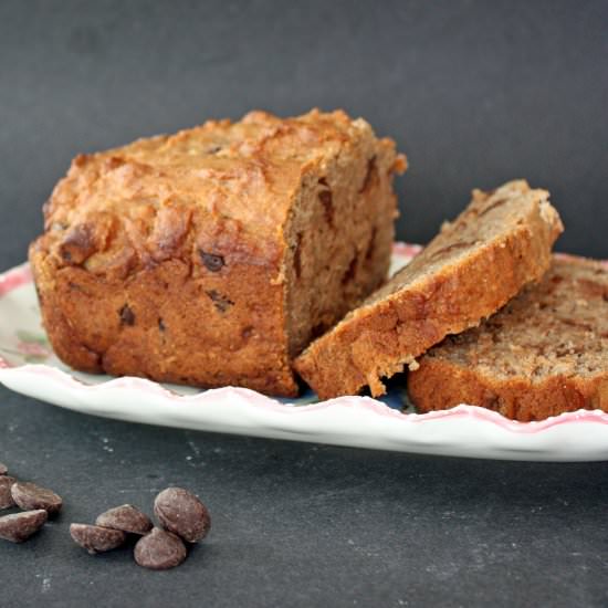 Peanut Butter Choc Chip Banana Bread