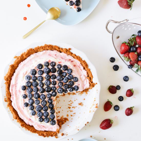 4th of July Double Berry Cream Pie