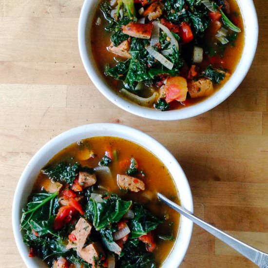 Paleo Kale Sausage Minestrone Soup