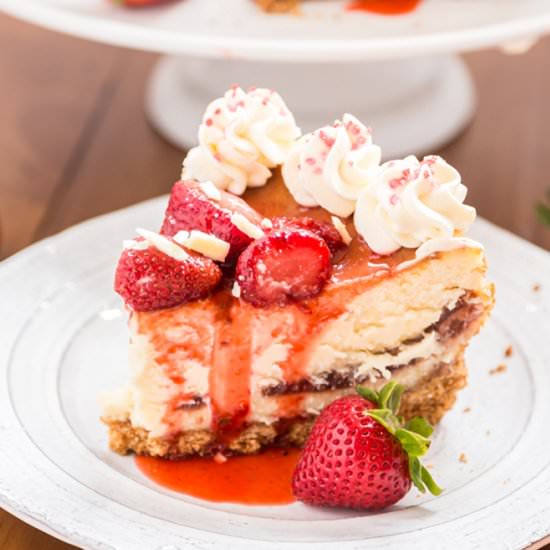 White Choc Strawberry Cheesecake