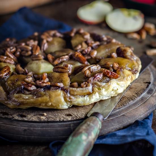 Apple Maple and Pecan Tarte Tatin