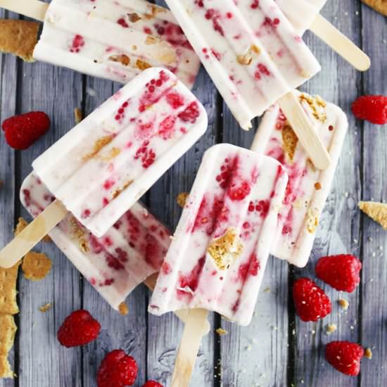 Raspberry Cheesecake Popsicles