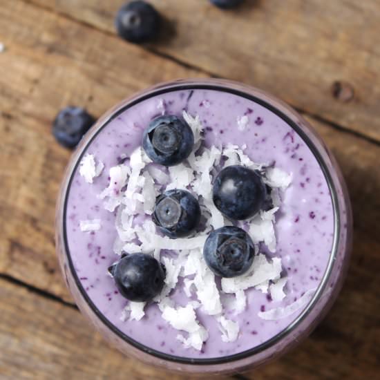 Blueberry Coconut Protein Smoothie