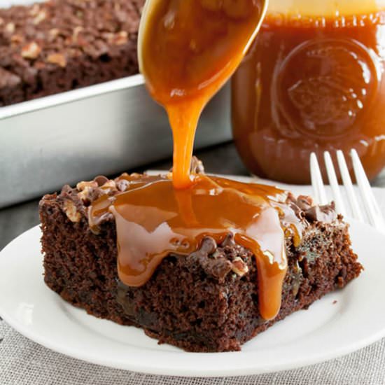 Chocolate Turtle Zucchini Cake