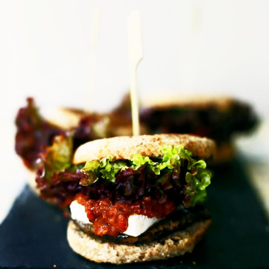Portobello Burgers with Tomato Jam