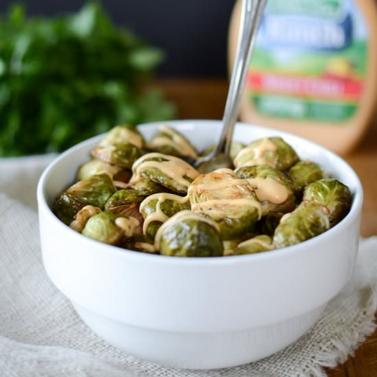 Sweet Chili Ranch Roasted Brussels