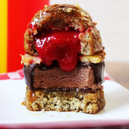 Banana Split Ice Cream Burger