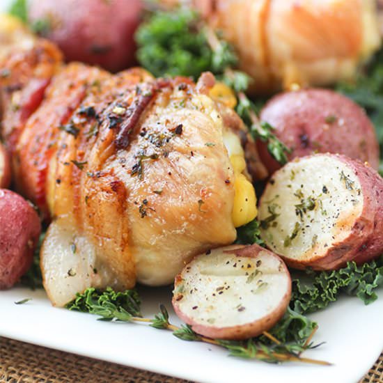 Bacon Wrapped Chicken and Potatoes