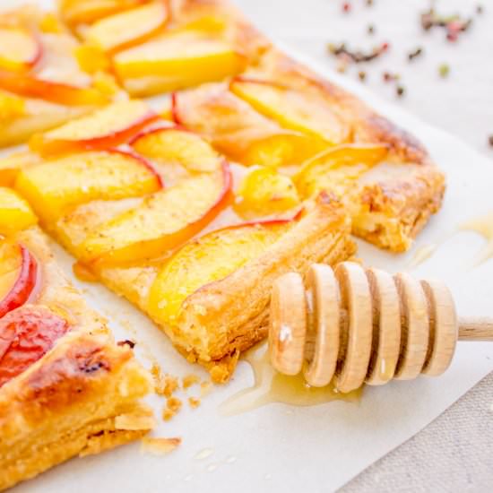 Peach Tart w/ Honey & Black Pepper