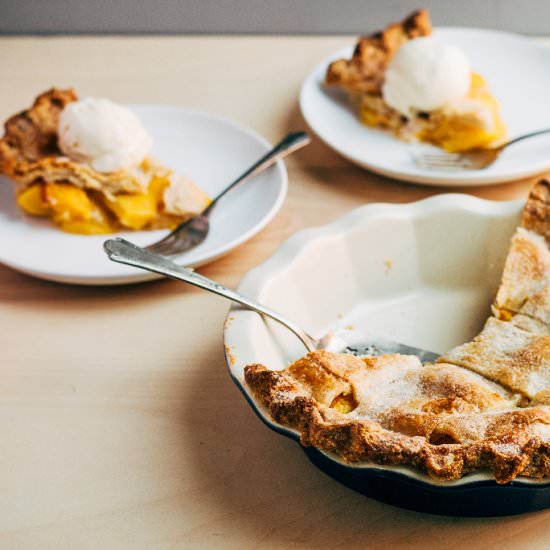 Peach Pie with Tarragon Butter