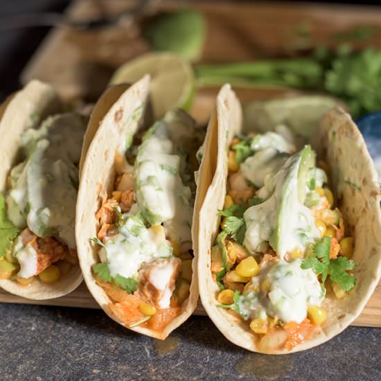 Spicy Fish Tacos with Corn Salsa