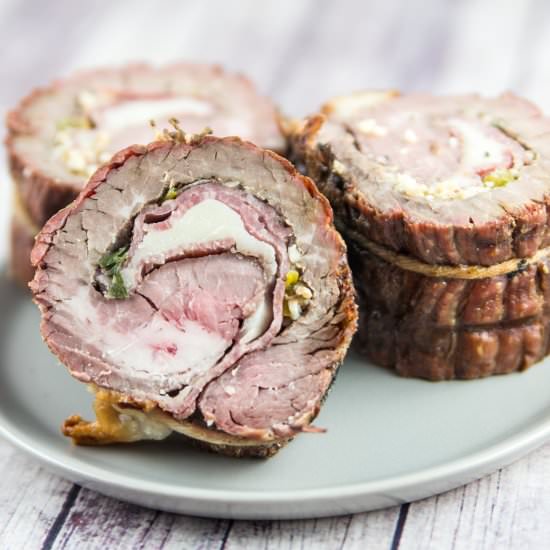 Italian Salami Flank Steak Pinwheel
