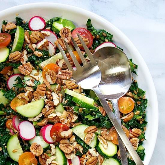Raw Vegetable Farro Salad w/ Pecans