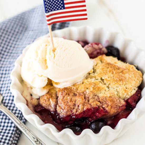 Berry Cobbler with Sweet Biscuits