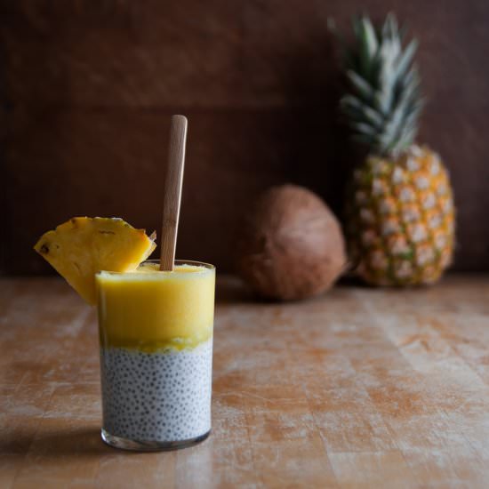 Coconut chia pudding with pineapple