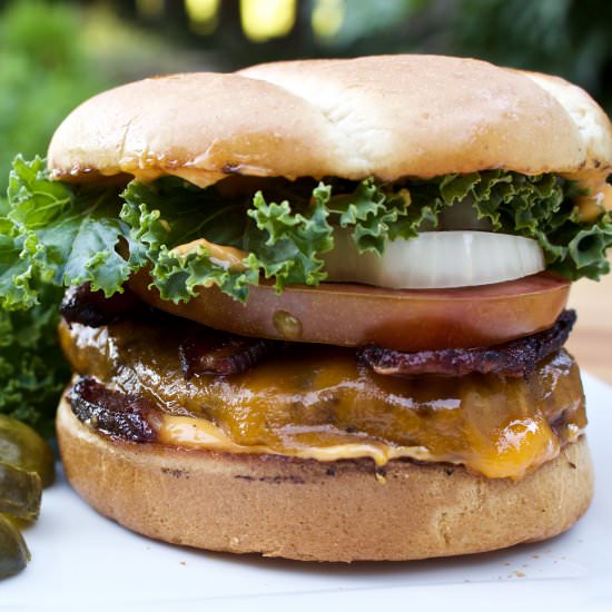 Home Grilled Bacon Cheeseburger