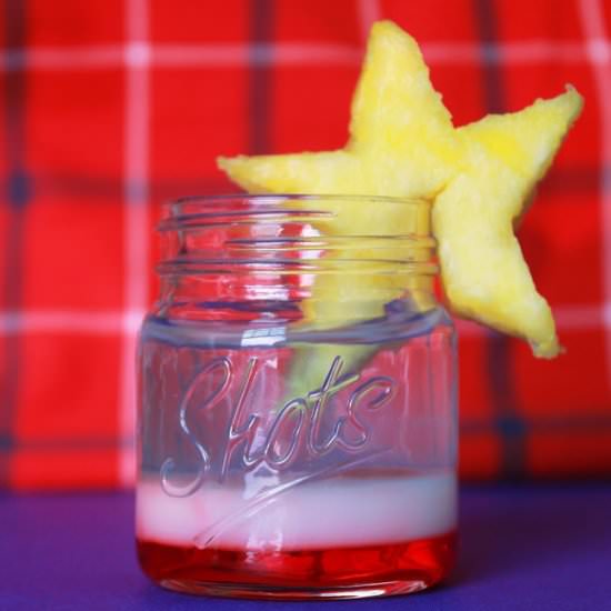 Fourth of July Pina Colada Shooters