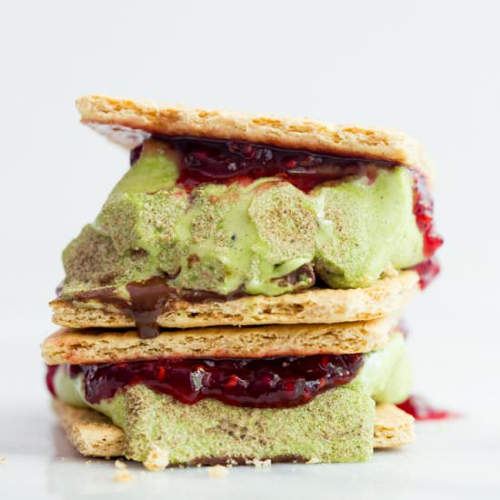 Matcha Raspberry Smores