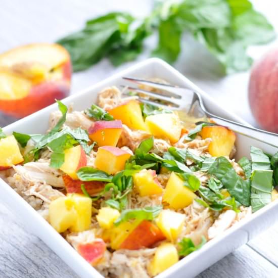 Slow Cooker Peach Chicken & Basil