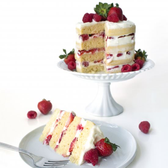 White Chocolate & Summer Berry Cake