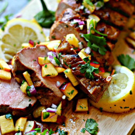 Bourbon Peach Pork Tenderloin