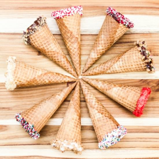Chocolate Dipped Sugar Cones