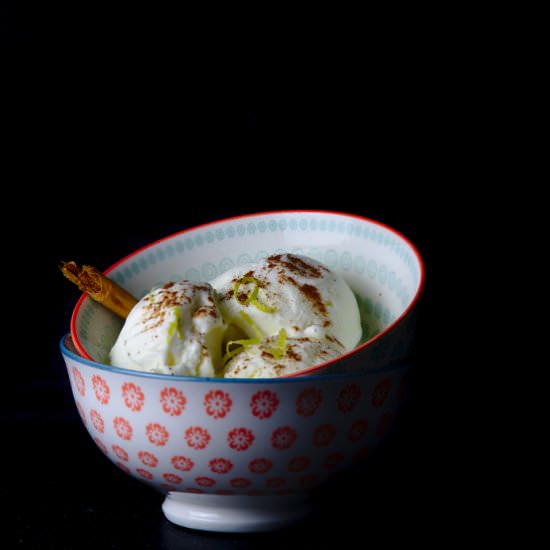 Ice Milk with Cinnamon and Lemon