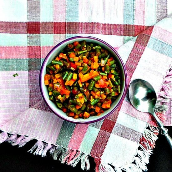 Garlicky French Beans and Carrots