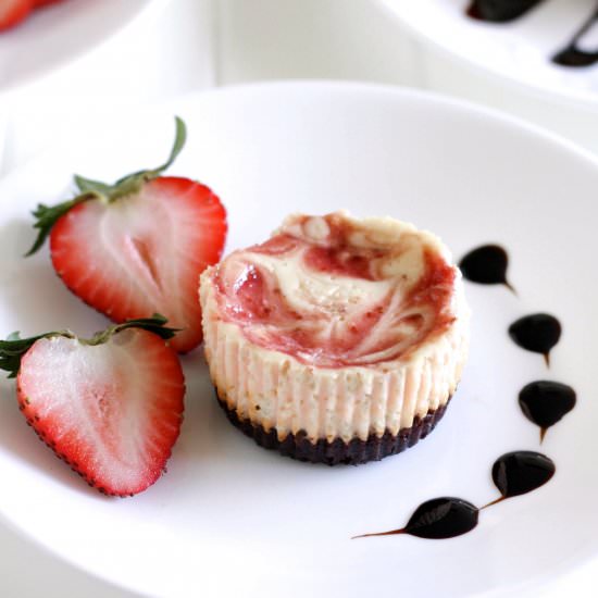 Strawberry Greek Yogurt Cheesecakes