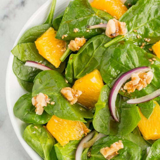 Spinach Salad with Asian Dressing