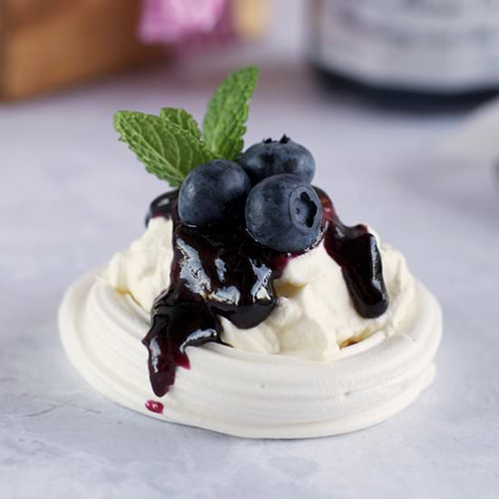 Blueberry and Lilly Pilly Pavlovas