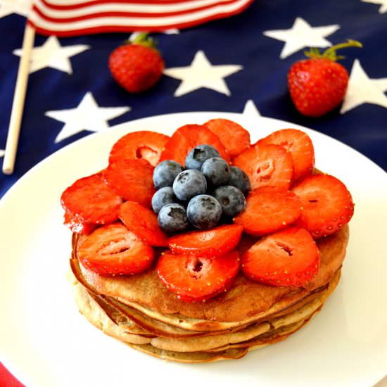 Healthy 3 Ingredients Fireworks Pancakes