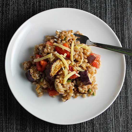 Farro with Eggplant and Tomatoes