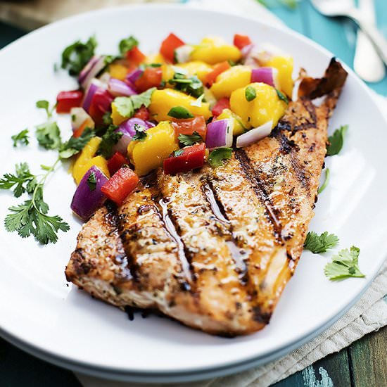 Grilled Salmon with Mango Salsa