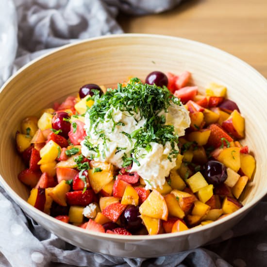 Summer Fruit Salad with Creme Double