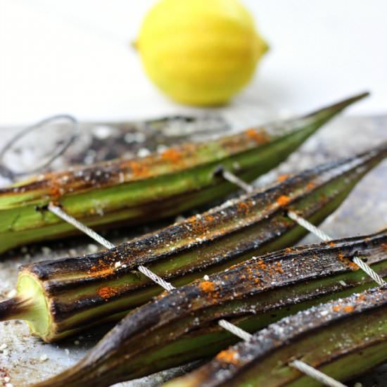 Cayenne + Lemon Grilled Okra