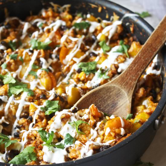 Healthy, Cheesy Taco Skillet