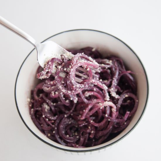 Spiralized Purple Carrot Salad