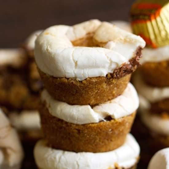 Peanut Butter Stuffed S’mores Bites