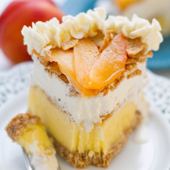 Peach Cobbler Ice Cream Cake