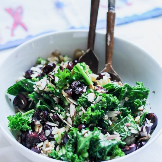 Roasted Cherry and Kale Salad