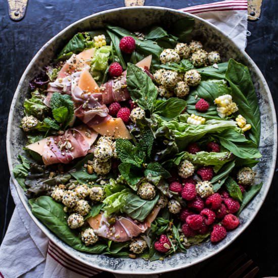 Fresh Basil Salad with Prosciutto