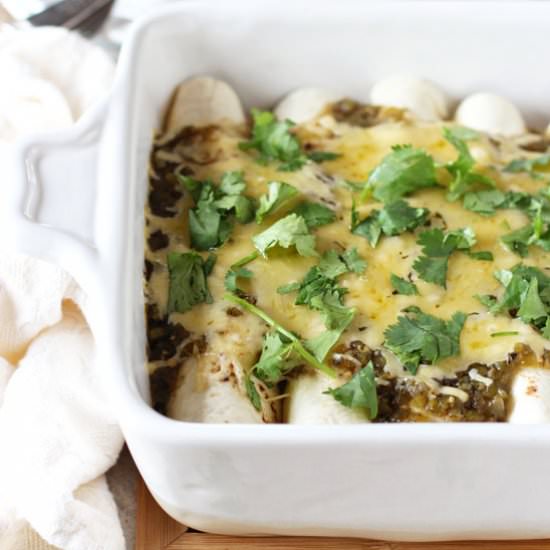 Corn & zucchini enchiladas